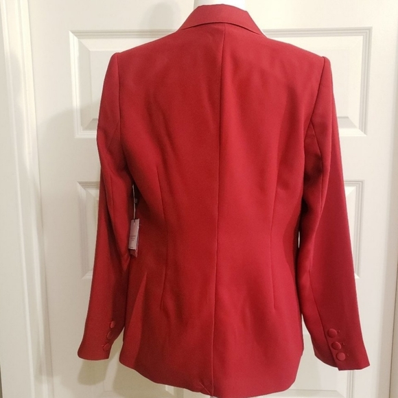 NWT Laundry Red formal Blazer with ruffle size 8 - Picture 6 of 7